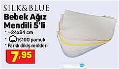 Silk&Blue Bebek Ağız Mendili 5'li 24x24 cm image