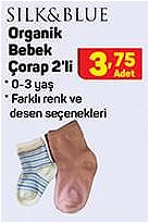 Silk&Blue Organik Bebek Çorap 2'li image