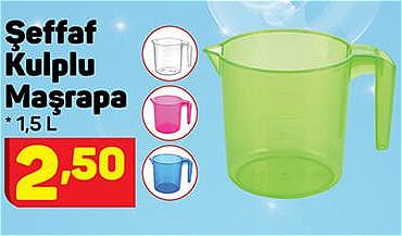 Şeffaf Kulplu Maşrapa 1,5 l image