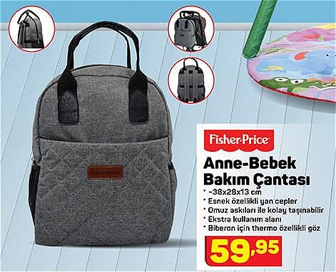 fisher price anne bebek bakim cantasi 38x28x13 cm indirimde market