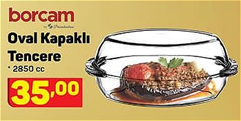 Paşabahçe Borcam Oval Kapaklı Tencere 2850 cc image