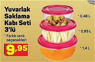 Yuvarlak Saklama Kabı Seti 3'lü image