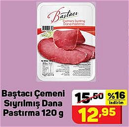 Baştacı Çemeni Sıyrılmış Dana Pastırma 120 g image