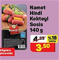 Namet Hindi Kokteyl Sosis 140 g image