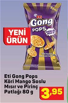 Eti Gong Pops Köri Mango Soslu Mısır ve Pirinç Patlağı 80 g image