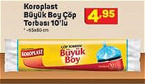 Koroplast Büyük Boy Çöp Torbası 10'lu 65x80 cm image