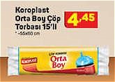 Koroplast Orta Boy Çöp Torbası 15'li 55x60 cm image