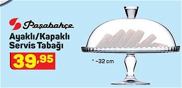 Paşabahçe Ayaklı/Kapaklı Servis Tabağı 32 cm image