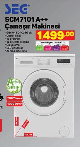 Seg SCM7101 A++ Çamaşır Makinesi image