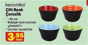 Keramika Çift Renk Çerezlik 10 cm image