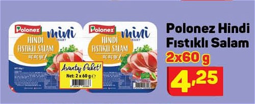 Polonez Hindi Fıstıklı Salam 2x60 g image