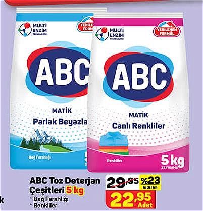 ABC Toz Deterjan Çeşitleri 5 kg image