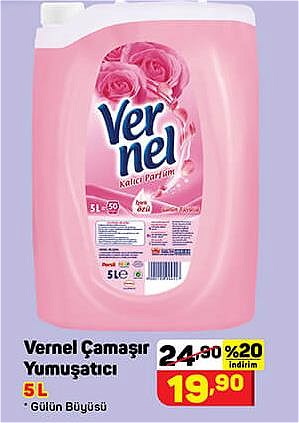 Vernel Çamaşır Yumuşatıcı 5 L Gülün Büyüsü image