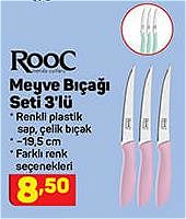 Rooc Meyve Bıçak Seti 3'lü image