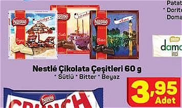 Nestle Çikolata Çeşitleri 60 g image