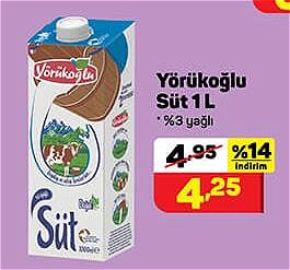 Yörükoğlu Süt 1 l image