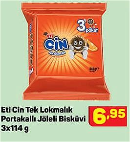 Eti Cin Tek Lokmalık Portakallı Jöleli Bisküvi 3x114 g image