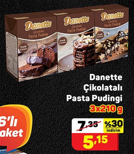 Danette Çikolatalı Pasta Pudingi 3x210 g image