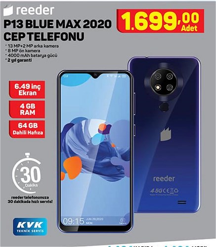 Reeder P13 Blue Max 2020 Cep Telefonu 64 GB image