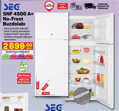 Seg SNF 4500 A+ No-Frost Buzdolabı image