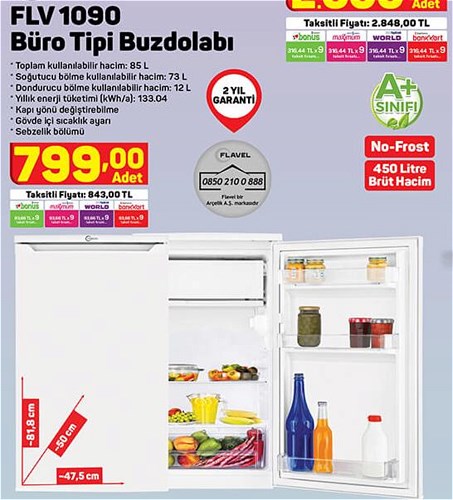 Flavel FLV 1090 Büro Tipi Buzdolabı image