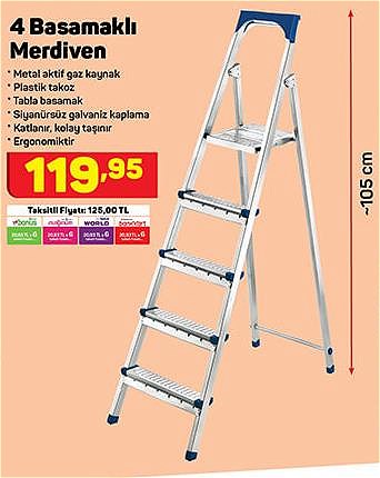 4 Basamaklı Merdiven 105 cm image