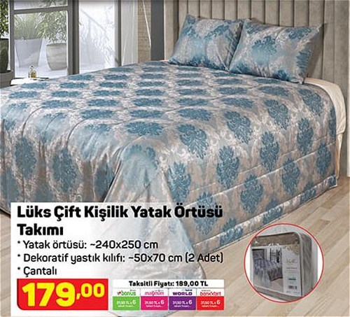 Lüks Çift Kişilik Yatak Örtüsü Takımı  image