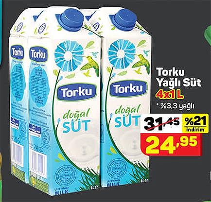 Torku Yağlı Süt 4x1 l image