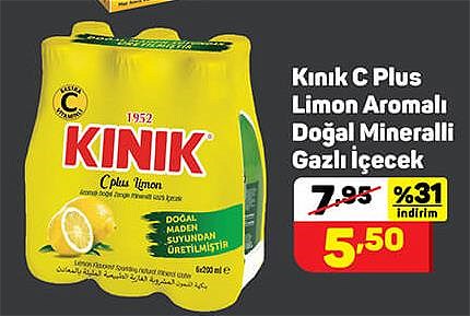 Kınık C Plus Limon Aromalı Doğal Mineralli Gazlı İçecek  image