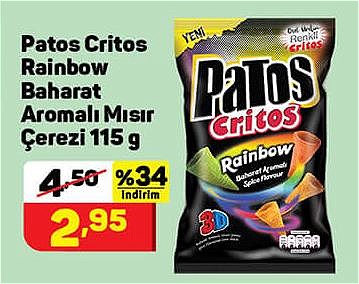 Patos Critos Rainbow Baharat Aromalı Mısır Çerezi 115 g image