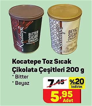 Kocatepe Toz Sıcak Çikolata Çeşitleri 200 g image