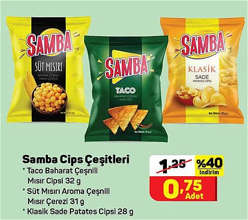 Samba Cips Çeşitleri/Adet image