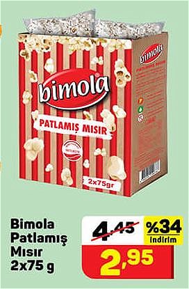 Bimola Patlamış Mısır 2x75 g image