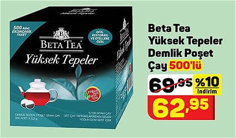 Beta Tea Yüksek Tepeler Demlik Poşet Çay 500'lü image