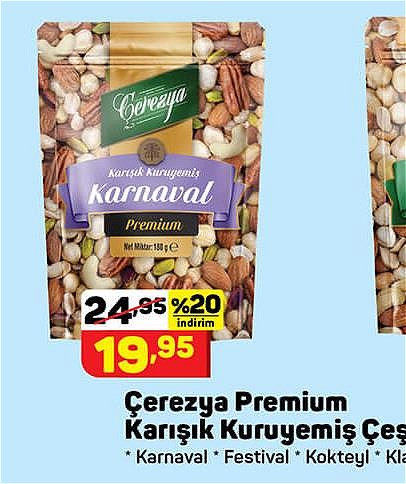 Çerezya Premium Karışık Kuruyemiş Çeşitleri 180 g image