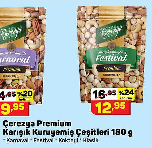 Çerezya Premium Karışık Kuruyemiş Çeşitleri 180 g image