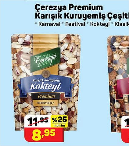 Çerezya Premium Karışık Kuruyemiş Çeşitleri 180 g image