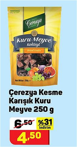 Çerezya Kesme Karışık Kuru Meyve 250 g image