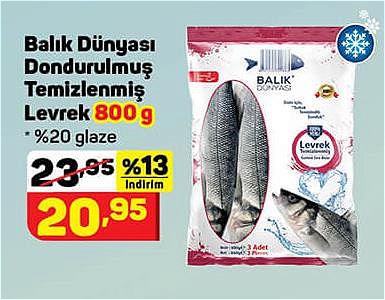 Balık Dünyası Dondurulmuş Temizlenmiş Levrek 800 g image