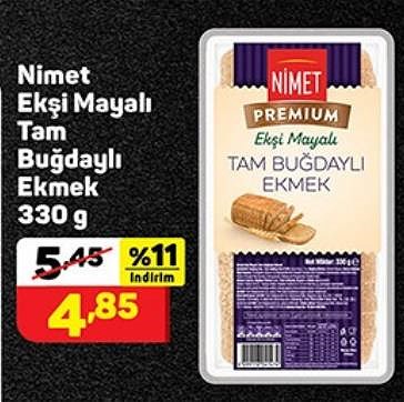 Nimet Ekşi Mayalı Tam Buğdaylı Ekmek 330 g image