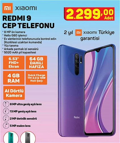 Xiaomi Redmi 9 64 GB Cep Telefonu image