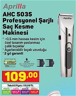 Aprilla AHC 5035 Profesyonel Şarjlı Saç Kesme Makinesi image