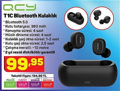 Qcy T1C Bluetooth Kulaklık image