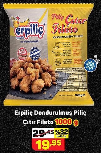 Erpiliç Dondurulmuş Piliç Çıtır Fileto 1000 g image