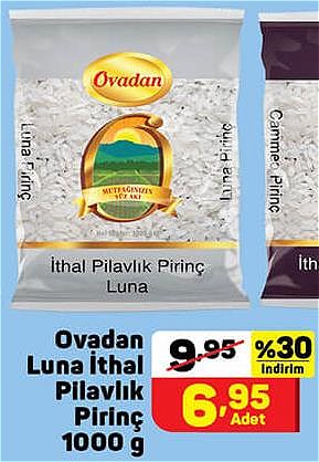 Ovadan Luna İthal Pilavlık Pirinç 1000 g image