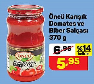 Öncü Karışık Domates ve Biber Salçası 370 g image