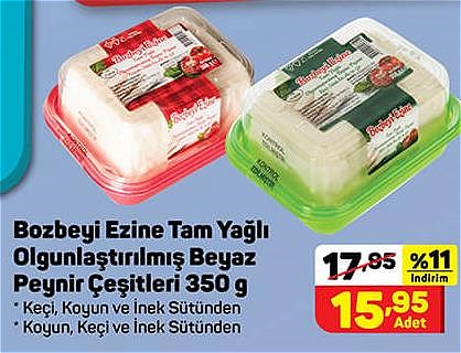 Bozbeyi Ezine Tam Yağlı Olgunlaştırılmış Beyaz Peynir Çeşitleri 350 g image