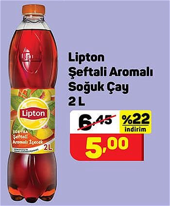 Lipton Şeftali Aromalı Soğuk Çay 2 L image