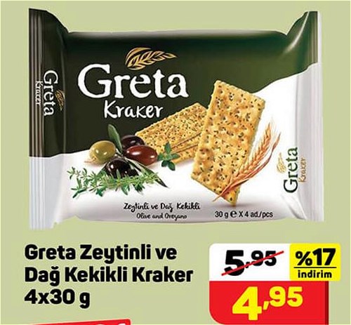 Greta Zeytinli ve Dağ Kekikli Kraker 4x30 g image