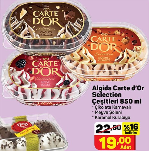 Algida Carte D'or Selection Çeşitleri 850 Ml image